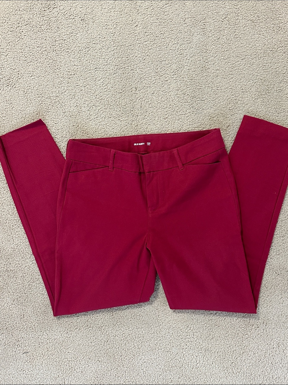 Old Navy The Pixie Skinny Ankle Pants Women's Red Trousers, size 6